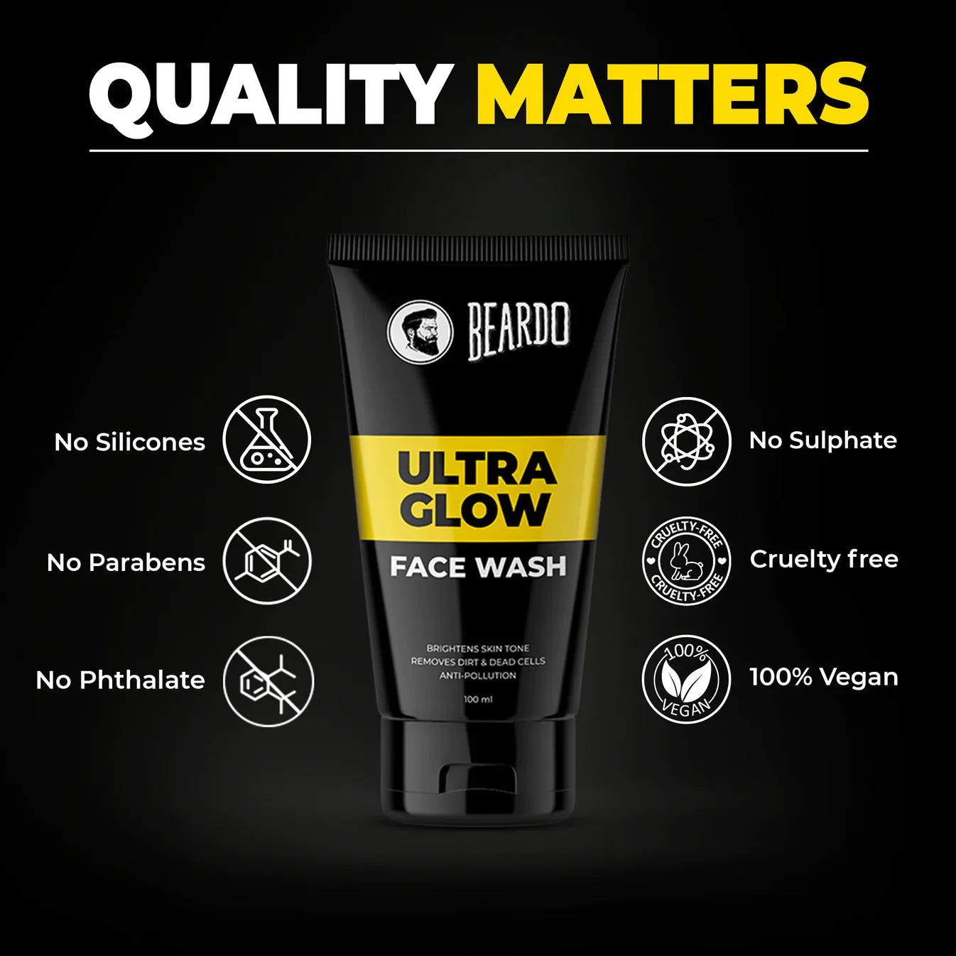 Beardo Ultraglow Facewash & De-Tan Peel Off Mask Combo
