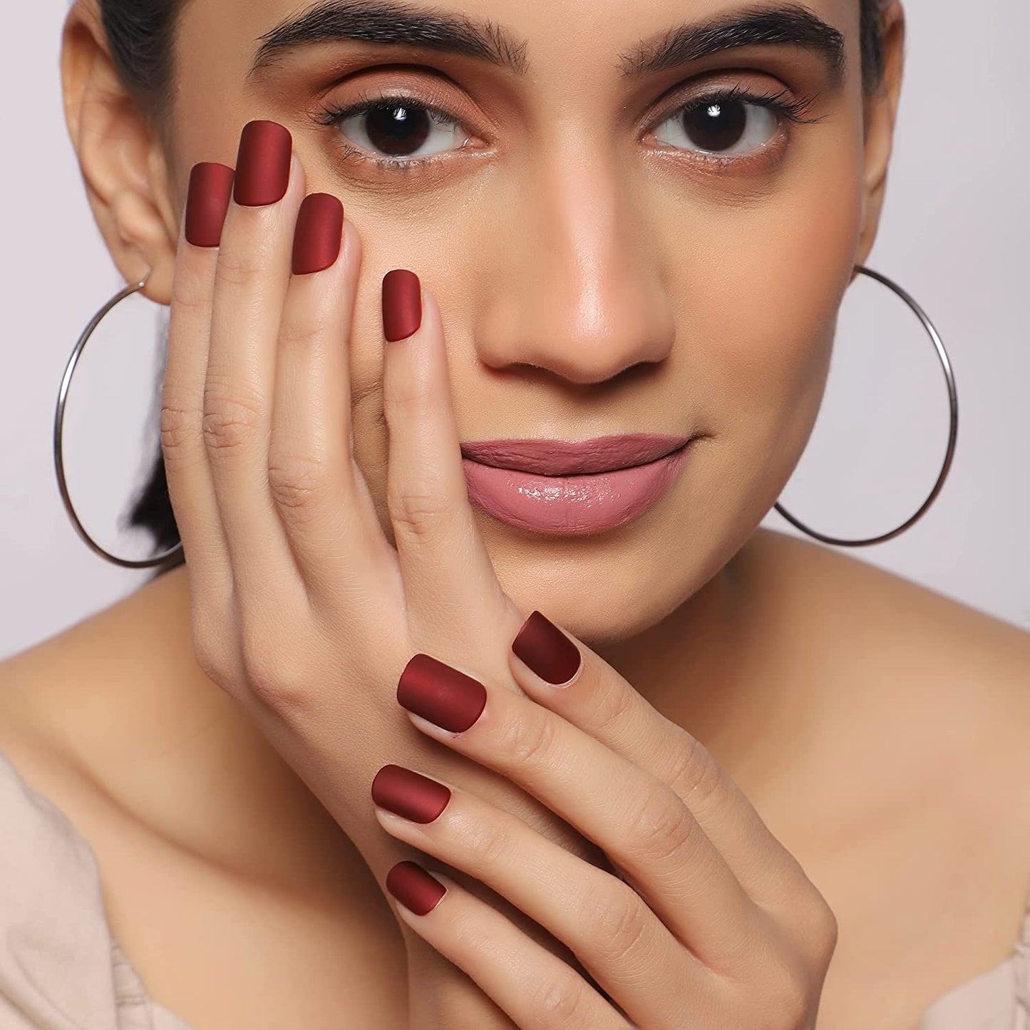 LICK NAILS Classic Maroon Square Press On Nails