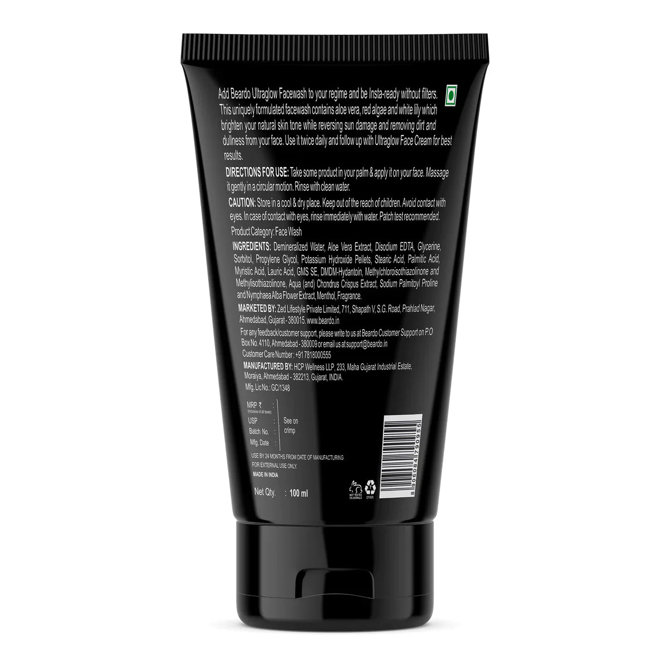 Beardo Ultraglow Facewash & De-Tan Peel Off Mask Combo