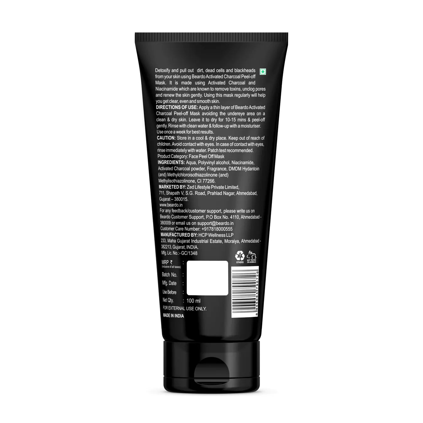 Beardo Activated Charcoal Peel Off Mask 100g