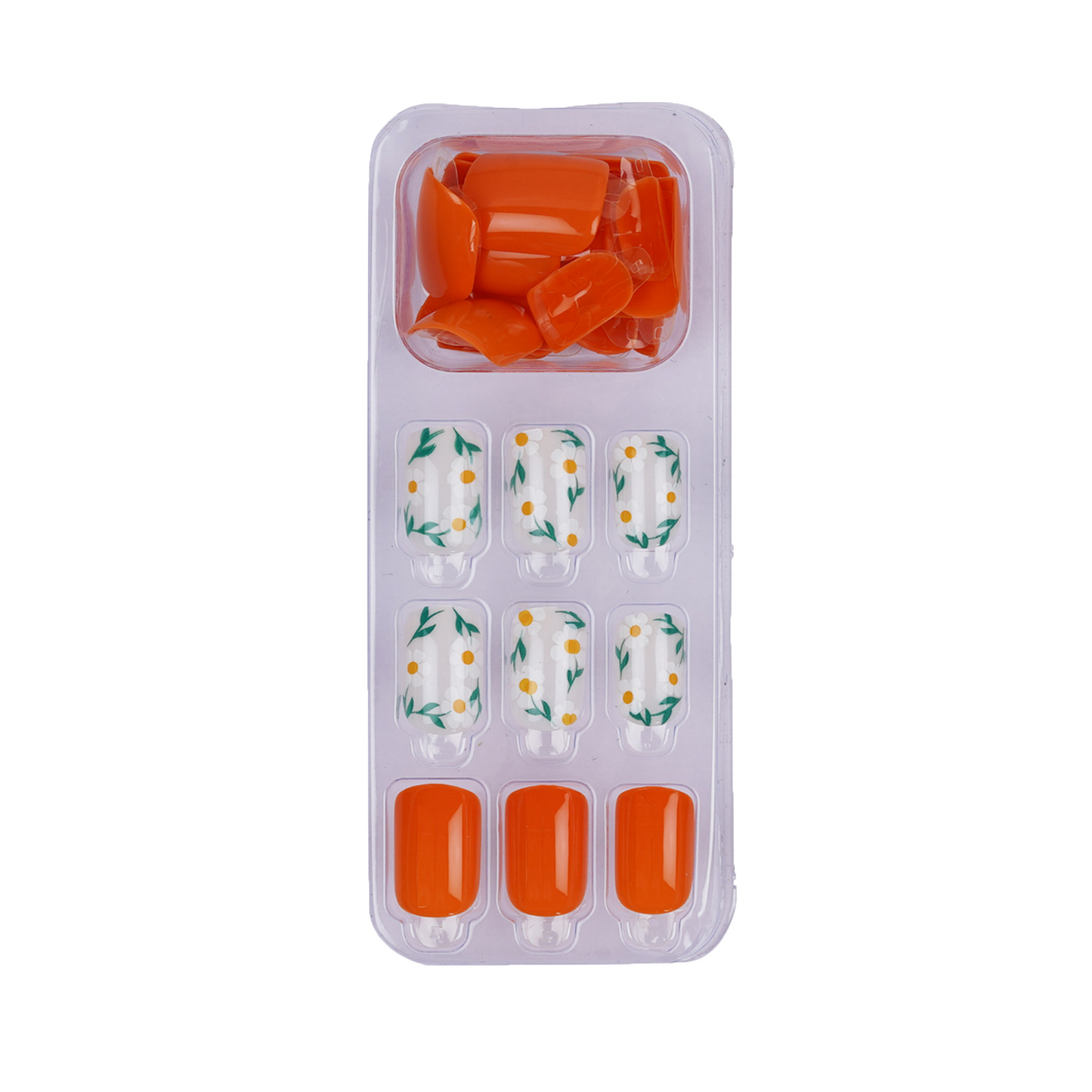 LICK NAILS Sleek Perfect Orange Glossy French Press On Nails