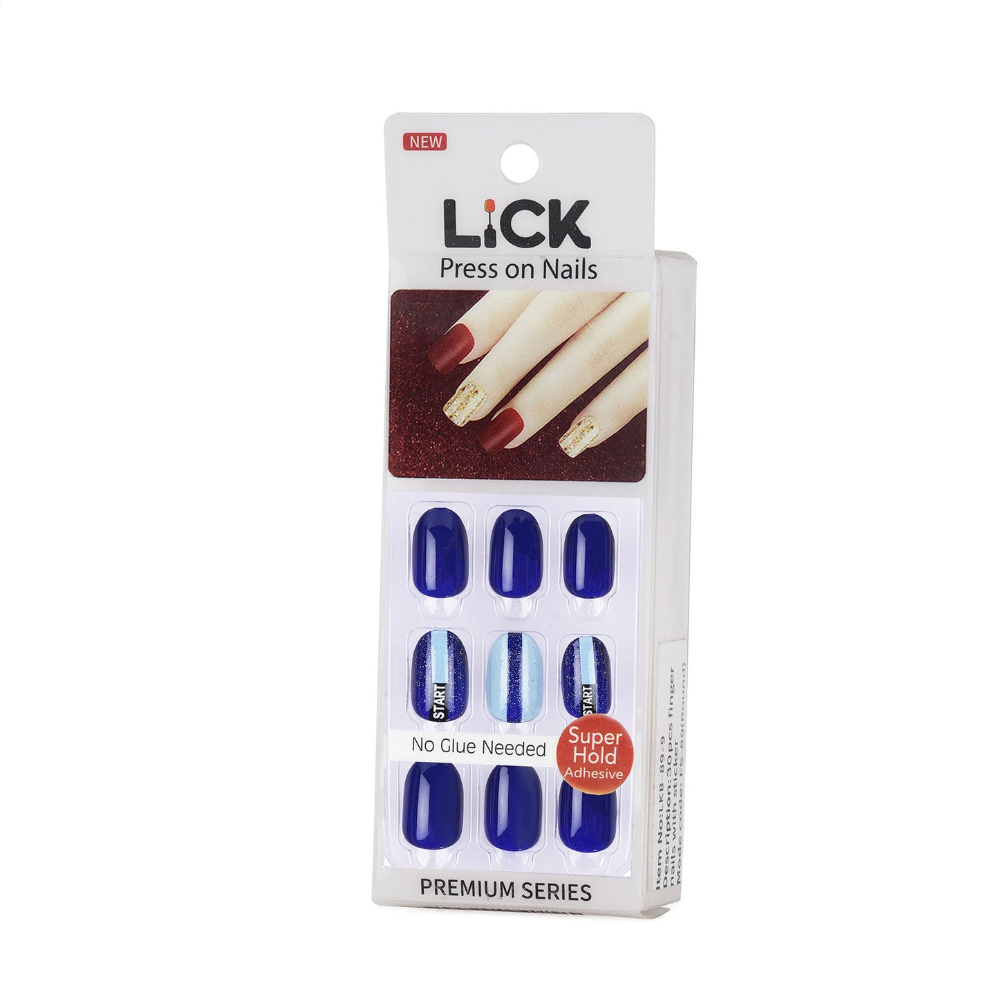 LICK NAILS Olive Green With Glitter Press on Nails