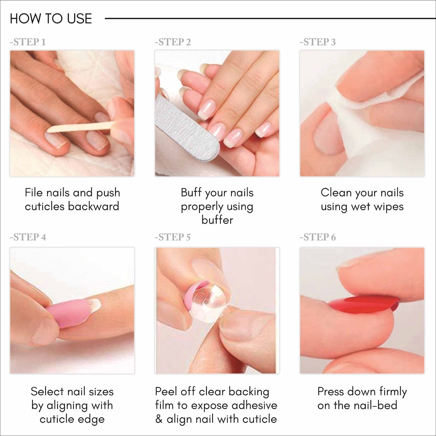 LICK NAILS Chromatic With Peach Pink Press on Nails
