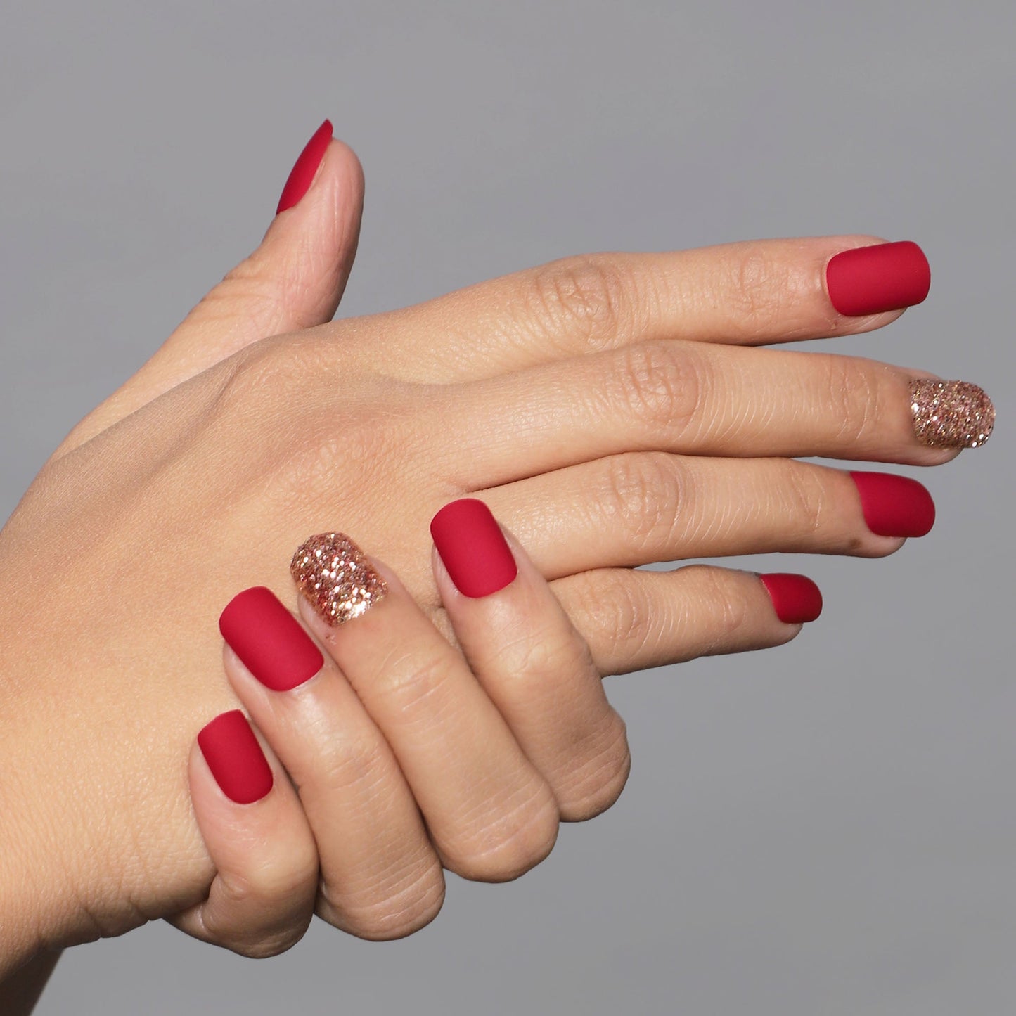 LICK NAILS Matte Finish Black With Cheetah Design Press On Nails