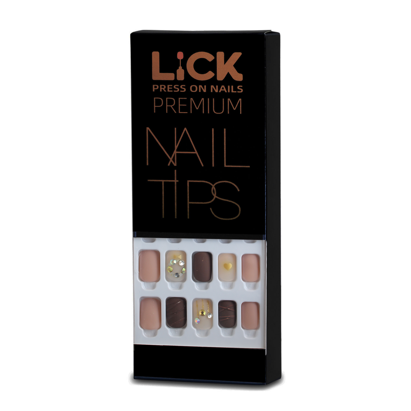 LICK NAILS Oval Shape Grey Shade Press On Nails