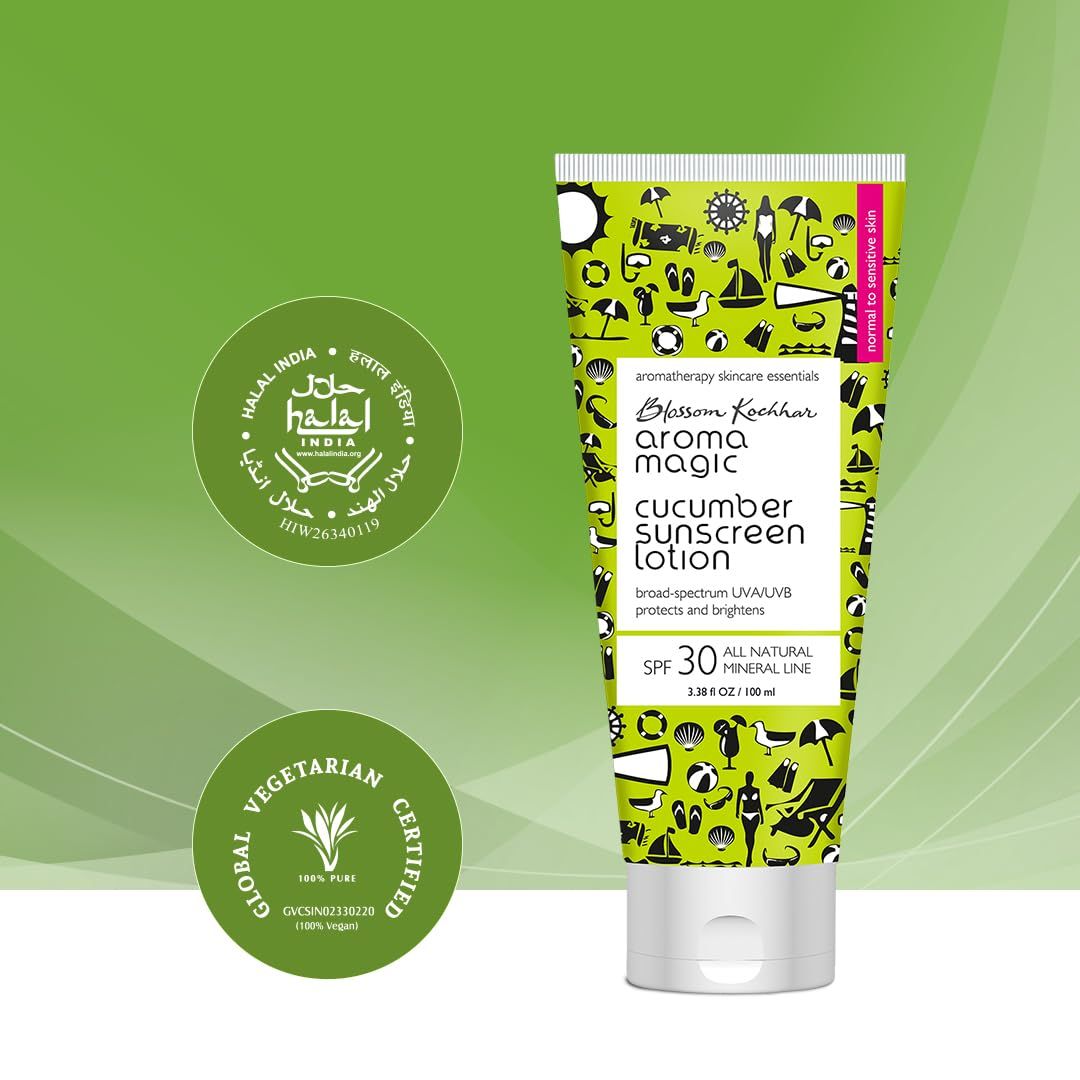 Aroma Magic Cucumber Sunscreen Lotion SPF 30 UVA/UVB All Natural Mineral Line