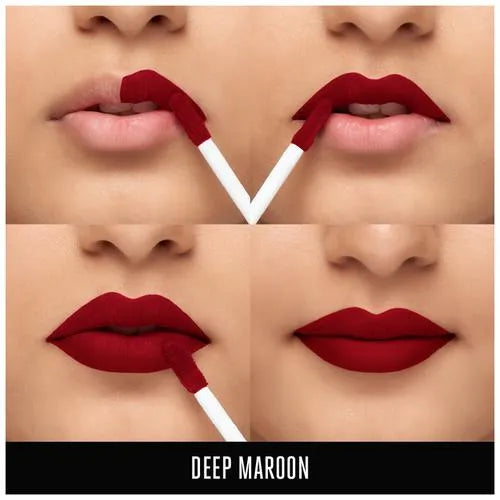 Lakme 9to5 Primer + Matte Liquid Lip Color - MR4 Deepmaroon