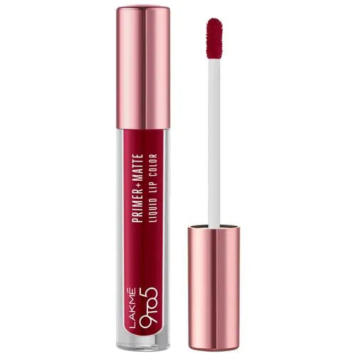 Lakme 9to5 Primer + Matte Liquid Lip Color - MM3 Crisp Wine