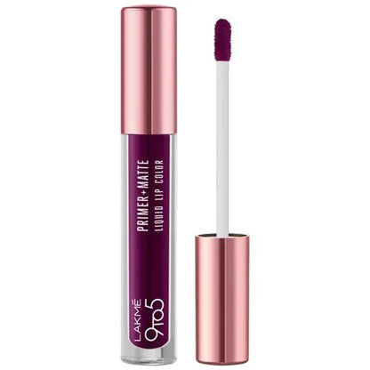 Lakme 9to5 Primer + Matte Liquid Lip Color - MM4 Dynamic Purple
