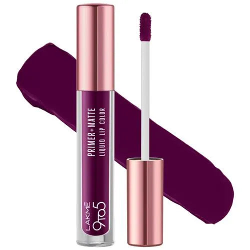 Lakme 9to5 Primer + Matte Liquid Lip Color - MM4 Dynamic Purple
