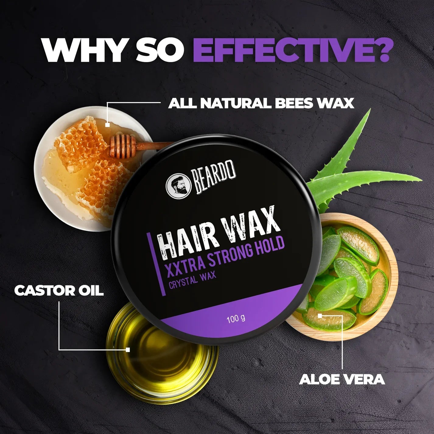 Beardo Hair Wax XXTRA STRONGHOLD Crystal Wax