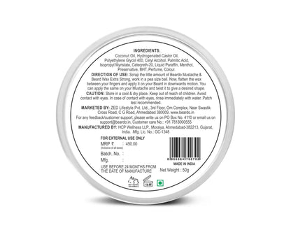 Beardo Beard & Mustache Wax - Extra Strong 50g