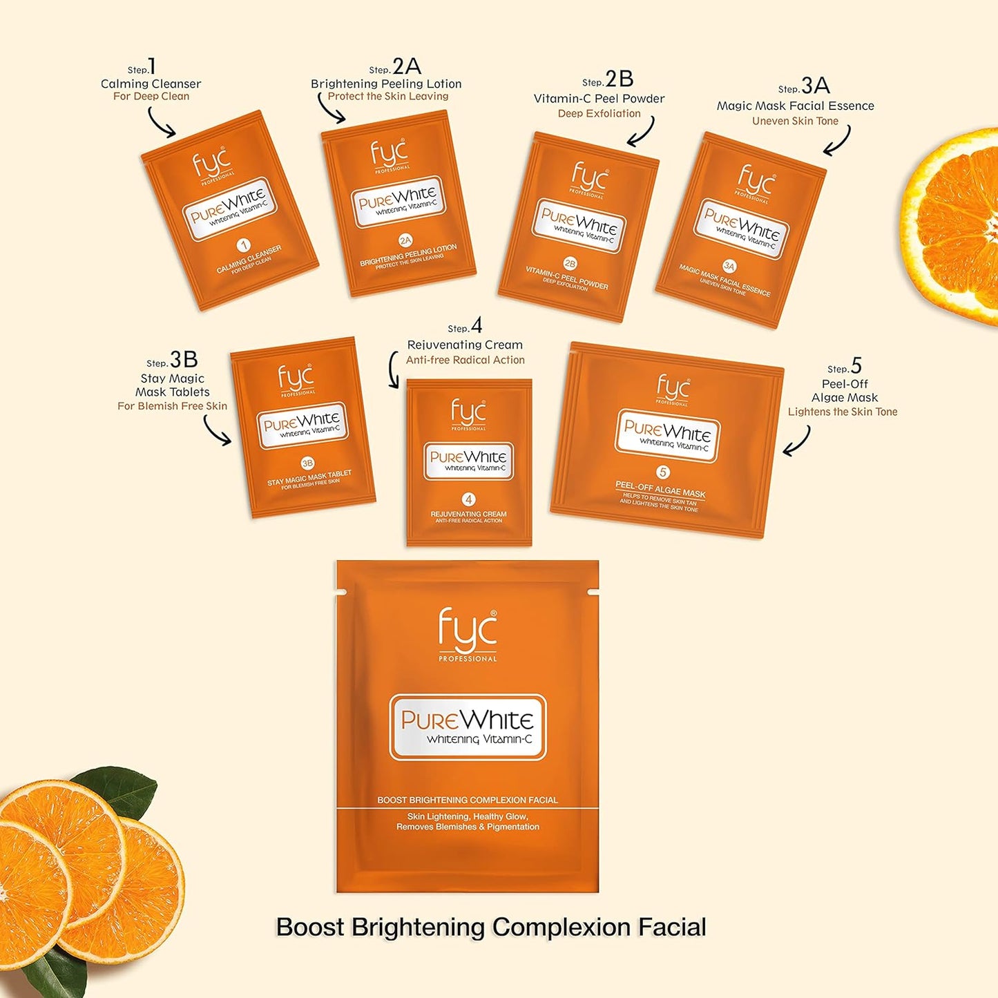 FYC Professtional Pure White Whitening Vitamin C Facial Kit - 95 G