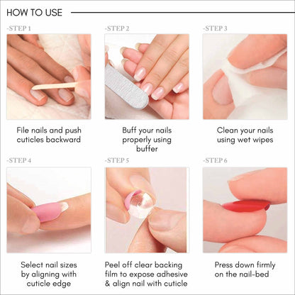 LICK NAILS Red and white Shade Press on Nails