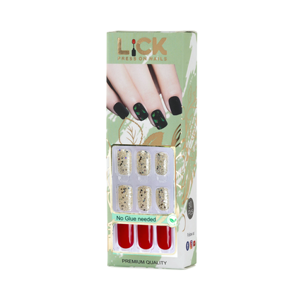 LICK NAILS Baby blue with Hints Design Press on Nails