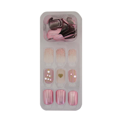 LICK NAILS Check Design Grey & Blue Press on Nails