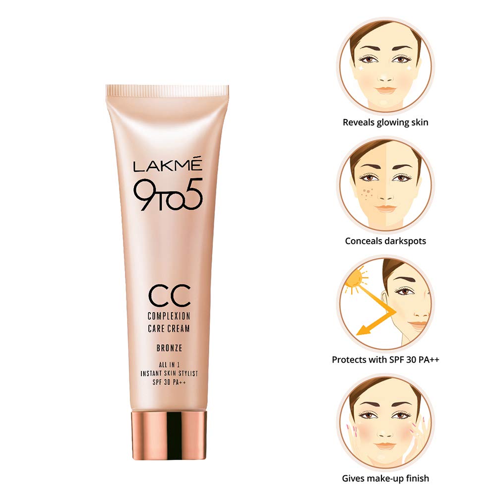 Lakme 9 To 5 Complexion Care Face CC Cream With SPF 30 PA++ - Bronze