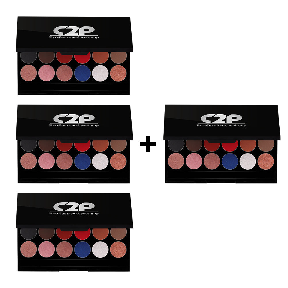C2P METAL & MATTE EDITION EYESHADOW PALETTE 20G (3 Plus 1)
